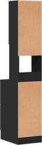 vidaXL - Keukenkast - 35x50x180 - cm - bewerkt - hout - zwart