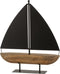 J-Line decoratie Zeilboot - hout/metaal - zwart/bruin - large