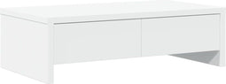 vidaXL - Monitorstandaard - met - lades - 50x27x15 - cm - bewerkt - hout - wit