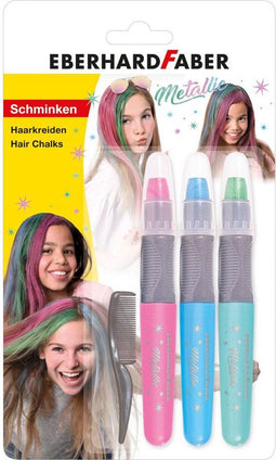 Eberhard Faber haarkrijt - metallic kleuren - set 3 stuks - EF-579205