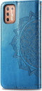 Hoesje Met Pasjeshouder Geschikt voor Motorola Moto G9 Plus - Mandala Bookcase - Turquoise