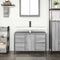 vidaXL - Wastafelkast - met - lades - 90x34,5x60 - cm - grijs - Sonoma