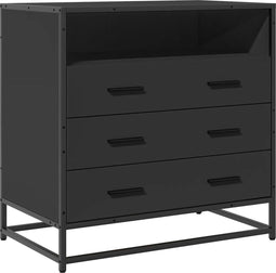 vidaXL - Ladekast - 70x41x70 - cm - bewerkt - hout - zwart