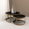 Stalux Salontafelset - Set Saar - Duurzaam ontwerp - Eenvoudige montage - Modern design - Zwart Eikenhout - 80 cm