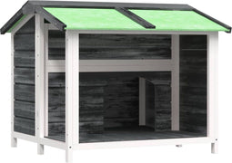 vidaXL - Hondenhok - 96x87x80,5 - cm - massief - grenenhout - grijs