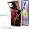 iMoshion Hoesje Geschikt voor Samsung Galaxy A51 Hoesje Siliconen - iMoshion Design hoesje - Zwart / Rood / Shattered Red Marble