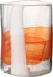 J-Line vaas Iggy - glas - wit/oranje - small - Ø 20 cm