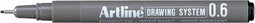 ARTLINE Drawing System Fineliner - 1 stuk- 0.6mm Lijndikte - Zwart