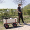 Sunny Billy Beach Wagon Bolderkar Rood - Blank hout - Bolderwagen met luchtbanden - 94x61x97cm
