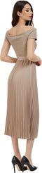 Guess Erynn - Dames Jurk - Strik in taille plissé rok - Taupe - Maat XS