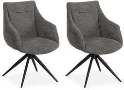 MX Sofa - Colin – Eetkamerstoelen – Antraciet – Set van 2