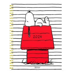 Lannoo Graphics - Diary 2024 - Agenda 2024 - Desk Wire-O - PEANUTS - Snoopy at Home - 7d/1p & Notes - 4Talig - 170 x 230 mm