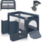 Lionelo Stefi - Campingbedje 3-in-1 - Babybed Reisbedje Box - 60x120 cm - Zij-ingang Rits - Inclusief Matras - Blauw