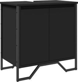 vidaXL - Wastafelkast - 60x35x60 - cm - bewerkt - hout - zwart