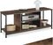 Tectake TV-meubel - Lowboard met 4 open vakken - Industrieel design - Donkerbruin - Afmeting (LxBxH) 120 x 40 x 50,5 cm