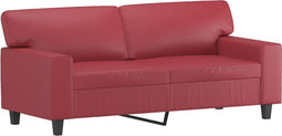 vidaXL - Tweezitsbank - 140 - cm - kunstleer - wijnrood