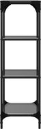 vidaXL - Opbergrek - met - zwart - glazen - blad - 40x30x95 - cm - staal