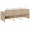 vidaXL - Tuinbank - 3-zits - met - kussens - poly - rattan - beige