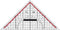 Geodriehoek M鯾ius & Ruppert 22cm plexiglas transparant voor technisch tekenen