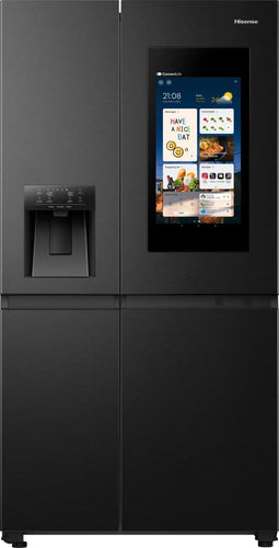 Hisense RS9P628PGFE - Amerikaanse koelkast - 614 liter - 21 inch smart display - Zwart