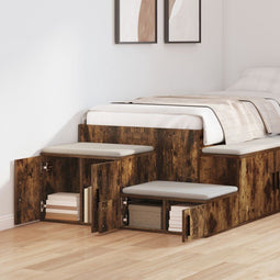 vidaXL - Opbergkast - in - Gerookt - Eiken - - - 103x41x40 - cm - - - Gemaakt - van - Samengestelde - Hout