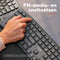 Keyra Ergonomisch Draadloos Toetsenbord - FullSize Qwerty - 2.4G USB en Bluetooth - 85% gerecycled plastic