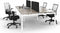 Hoogte verstelbare Bench werkplek Kubus breed 360CM bladkleur Antraciet eiken framekleur Antraciet (Ral 7016) aantal werkplekken 6