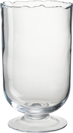 J-Line windlicht Onregelmatige Rand - glas - transparant - small