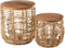 J-Line bijzettafel Ellen - rotan - naturel - set van 2