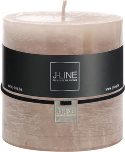 J-Line cilinderkaars - lichtroze - 65U - 6 stuks