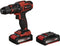 Einhell TE-CD 18/40 - Accu Klopboor-/Schroefmachine - 2 versnellingen 40 Nm - (2 stuks)