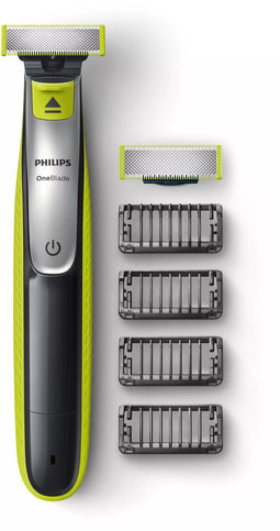 Philips OneBlade QP2530/30 - Trimmer en scheerapparaat - Trim en scheer met 4 opzetkammen - Limoengroen (4 stuks)