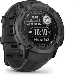 Garmin Instinct 2X Solar 50 mm grafiet met een grafiet siliconen polsband