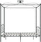 vidaXL - Hemelbedframe - metaal - grijs - 160x200 - cm