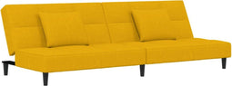 vidaXL - Slaapbank - 2-zits - met - 2 - kussens - fluweel - geel
