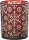 J-Line windlicht Sneeuw - glas - rood - small