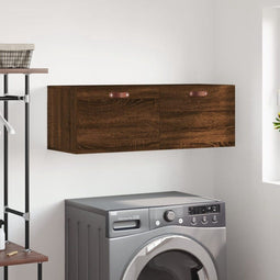 vidaXL - Wandkast - 100x36,5x35 - cm - bewerkt - hout - bruin - eikenkleur