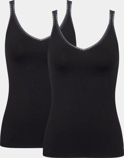Sloggi Basic GO - Dames hemd - 2-pack - Zwart (2 stuks)
