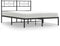 vidaXL - Bedframe - met - hoofdbord - metaal - zwart - 150x200 - cm