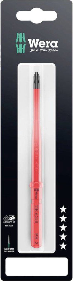 Wera Kraftform Kompakt VDE 62 iS PH 2 x 157 mm TIE SB Elektronica Kruiskop Verwisselbare kling PH 1