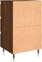 vidaXL - Nachtkastje - 40x35x69 - cm - bewerkt - hout - bruin - eikenkleur