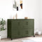 vidaXL - Dressoir - 100,5x39x72 - cm - staal - olijfgroen