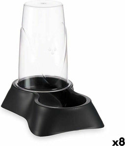 Dierenvoederbak Dispenser Antraciet Plastic 1,5 L 16 x 25 x 24 cm (8 Stuks)