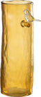 J-Line vaas Lang Vogel - glas - oker - small - 27 cm hoog