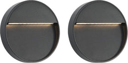 vidaXL LED-buitenwandlampen 2 st 3 W rond zwart