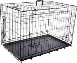 Flamingo Hondenbench Nyo - Draadkooi M - 77x47x53,5 cm - 2 deuren - Zwart