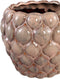 PTMD Louana Brown Ceramic Pot Round Dots Pattern S