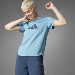 adidas 3 Bar Logo - Sportshirt Dames - Waterabsorberend en zacht - Blauw (XS)