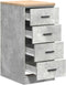 vidaXL - Garagekast - 40x51x85 - cm - massief - grenenhout - betongrijs