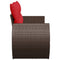 Tuinbank 2-zits met kussens poly rattan bruin